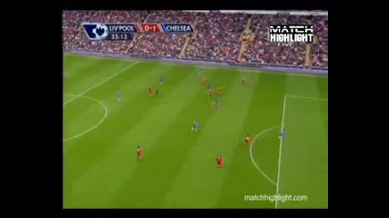 English Premier League: Liverpool Fc vs Chelsea Fc. Didier Drogbas goal (0:1) 