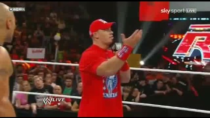 Cena Calls Out The Rock Wwe Raw 4/4/11