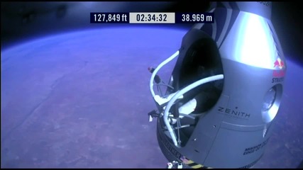 Световен рекорд! Скокът на Феликс Баумгартнер от ръба на космоса (14.10.2012)