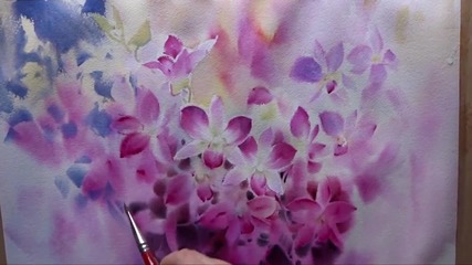 Как да нарисуваме орхидея-демонстрация от Adisorn Pornsirikarn (акварел) част 3/3