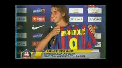 Златан Ибрахимович целува емблемата на Барселона
