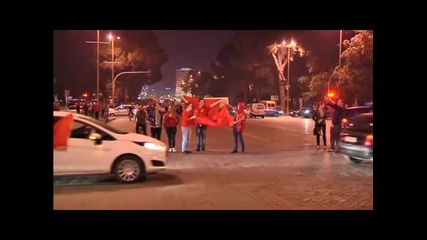 Албанска радост след прекратения мач със Сърбия