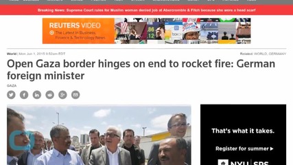 Open Gaza Border Hinges on End to Rocket Fire: German Foreign Minister