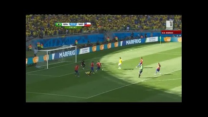 Мондиал 2014 - Бразилия 1:1(3:2 дузпи) Чили - Бразилия мина през ада, но се класира!