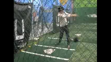 Joe and Nick Jonas in the Batting Cages!