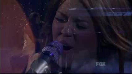 Miley Cyrus When I Look At You Live at American Idol ( The last song ) + Text 