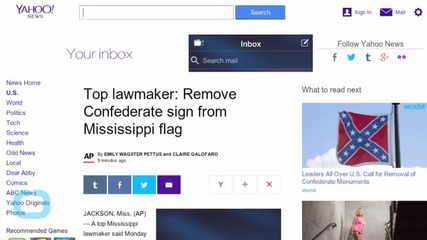 Top Lawmaker: Remove Confederate Sign From Mississippi Flag