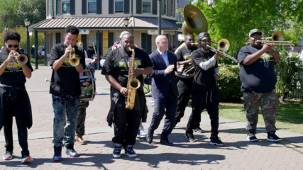 Triple H's theme played by New Orleans brass band