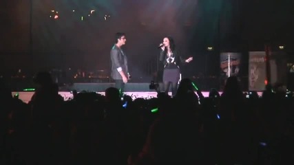 Demi Lovato and Joe Jonas sing Make a Wave live in Epcot at Walt Disney World 