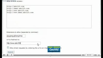 Using Hotlink protection www.vivahost.com