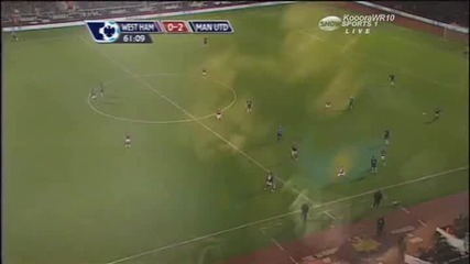 West Ham 0:4 Man. Utd : Дарън Гибсън - - - красив гол 