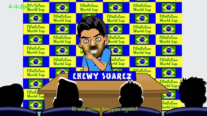 Луис Суарес е Баннал обвинението към него - Забавна футболна анимация.