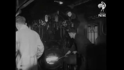 Скоростен тест на парен локомотив в изпитателна станция в британските железници