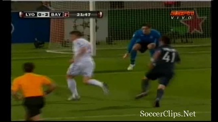Lyon - Bayern - 0 - 2 Гол на Olic - Uefa Champions League (27.4.2010) 