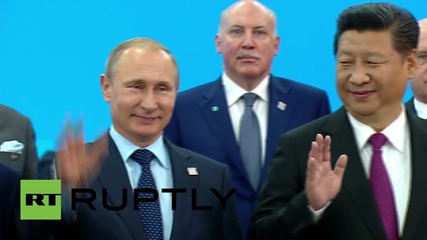 Russia: SCO leaders wave for the cameras in Ufa