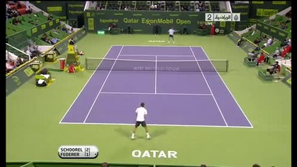 Federer Vs Schoorel Doha - Qatar Exxonmobil 2011 