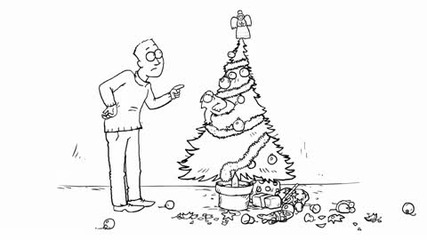 Simon's Cat in santa Claws