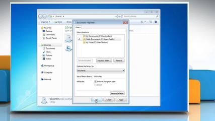 Windows® 7: Change default save location