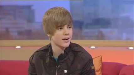 Justin Bieber backstage at Gmtv 