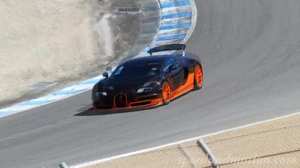 Bugatti Veyron Super Sport at the Corkscrew at Laguna Seca