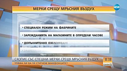 Скопие със спешни мерки срещу мръсния въздух