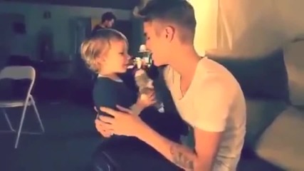 Justin Bieber With Little Brother Jaxon