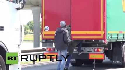 France: Migrants attempt to stow away on UK-bound lorries in Calais
