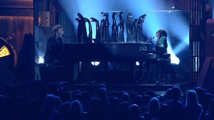 Lady Gaga and Elton John - Poker Face, Speechless, Your Song (grammys on Cbs) 720p