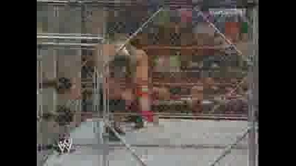 Tiple H Vs.Carlito And Mr.Mcmahon-Steel Cage Match (part 1)