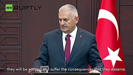 Turkish Prime Minister Yildirim Vows to 'Purge' Coup Supporters