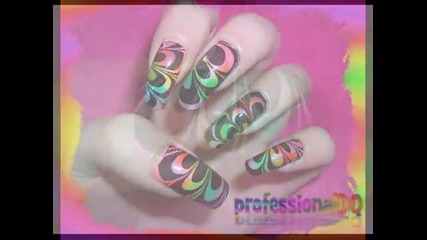 Rainbow Flower Water Marble /4
