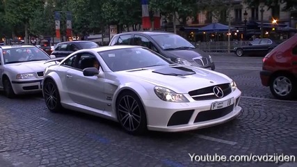 Brabus Stealth Sl65 Amg Black Series rev + Sound in Paris!!