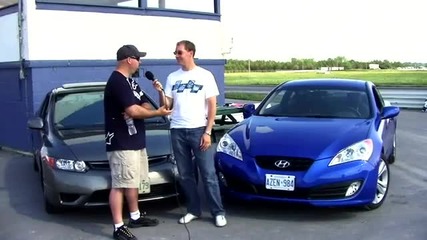 Hyundai Genesis Coupe 2.0t vs Honda Civic Si Coupe Track Comparison 