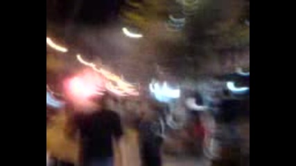 Paok Fans In Center Of Thessaloniki