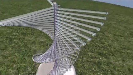 Spiral kinetic sculpture Universe expansion according to Friedmanns dynamic equation