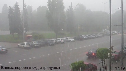 Мощна и силна буря и градушка в София 26.5.2014