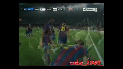 06.04.2010 Барселона 4:1 Арсенал (гола на Меси за 2:1) 