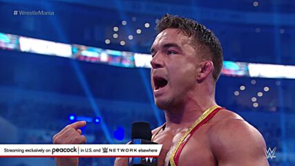 Gable Steveson shooshes Chad Gable with a suplex: WrestleMania 38 (WWE Network Exclusive)