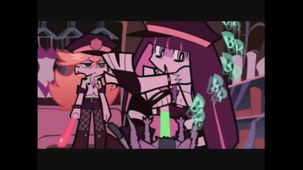 Panty and Stocking cussing out the zombie cat 