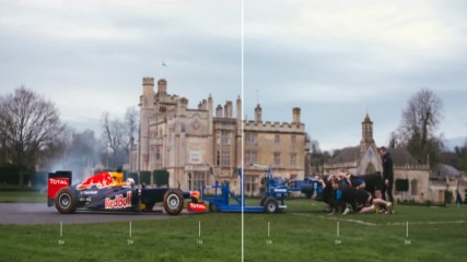 Formula 1 Car vs. 8 Rugby Players