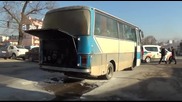 Празен автобус горя в Благоевград