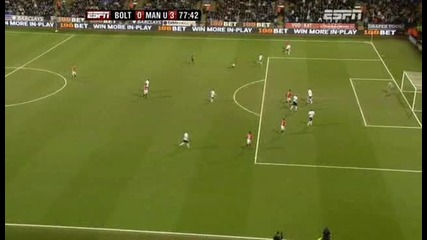 Болтън 0 - 3 Манчестър Юнайтед гол на Бербатов