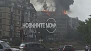 Голям пожар в новострояща се сграда в София