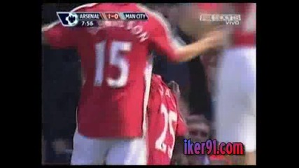 Арсенал - Манчестър Сити 2:0 Първи Гол На Адебайор