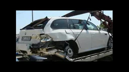 Bmw M5 and Audi Rs6 crash photos