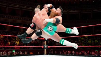 Joe Coffey shows off his massive strength against Dave Mastiff: 2018 United Kingdom Championship Tournament (WWE Network