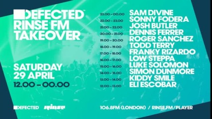 Defected takeover Rinse Fm 29-04-2017 with Todd Terry