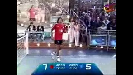 Messi and Tevez Vs Maradona and Enzo Football Tennis