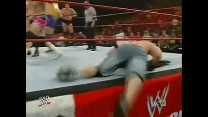 Randy Orton and John Cena vs Raw Roster 03.17.08 