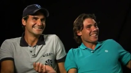 Федерер и Надал не могат да спрат смеха си :d:d